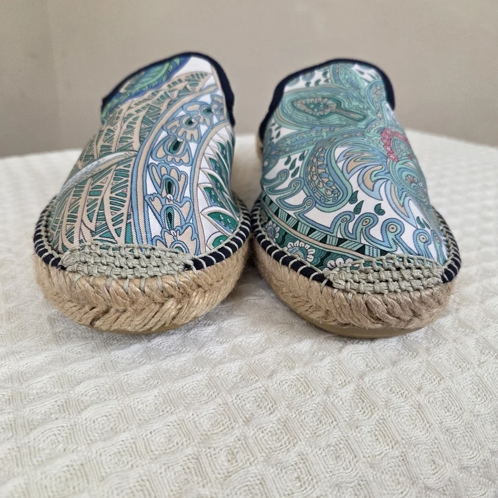 Respoke Spanish Espadrille Mule Slides Paisley Print Women’s US 7 EU 37
